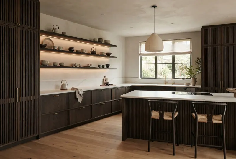 Smoked Oak Slatted Kitchen